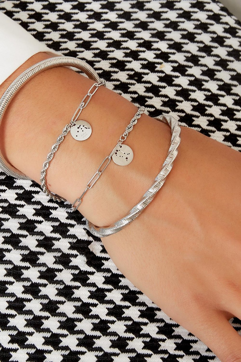 Bracelet signe du zodiaque Taureau Argenté Acier inoxydable h5Image3